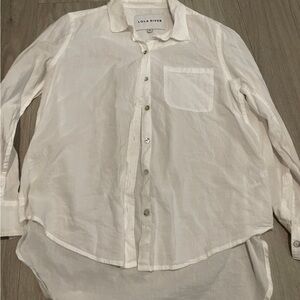Lola River Women's Classic White Button Down Shirt